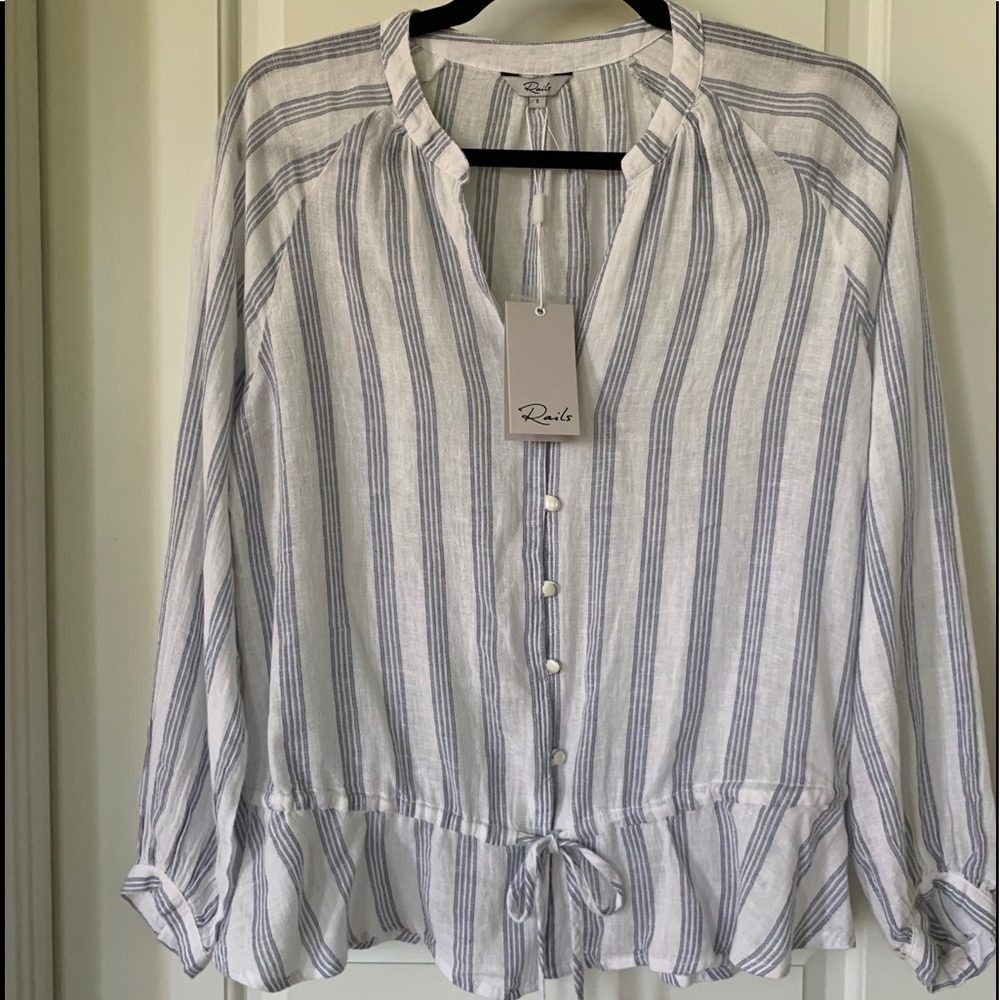 RAILS MARTI - CAYMAN STRIPE BLUE SIZE SMALL